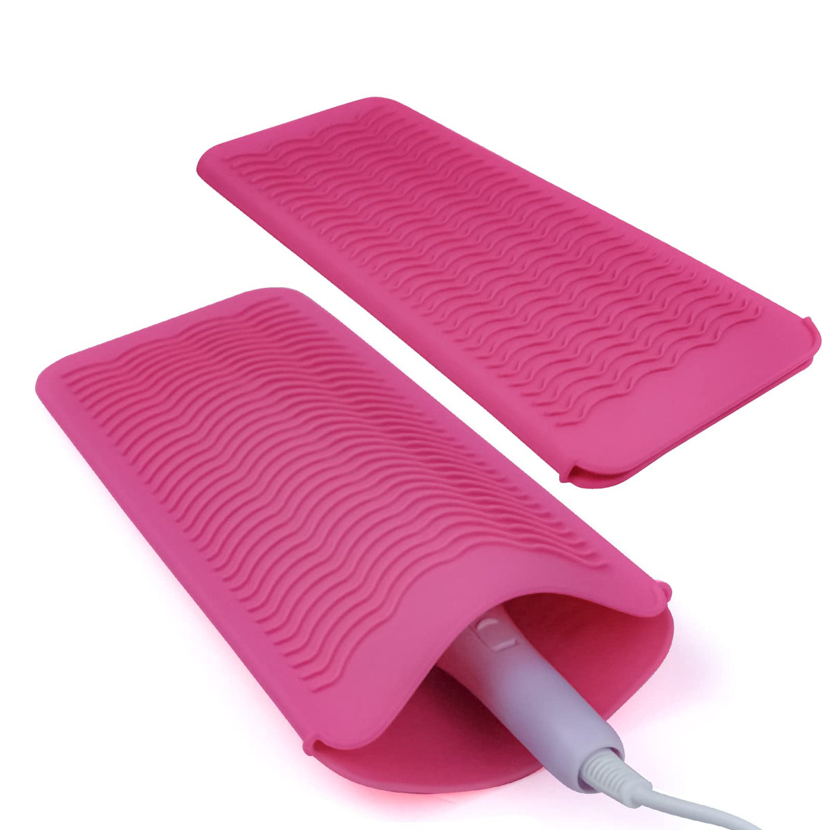Silicone Heat Resistant Mat Pouch for Hair Straightener,Curling Iron, Black