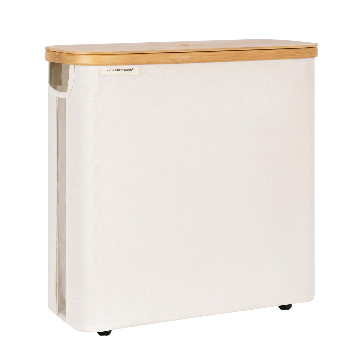 StorageWorks Toilet Paper Storage Basket with Bamboo Lid & Window