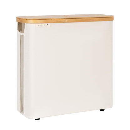 StorageWorks Toilet Paper Storage Basket with Bamboo Lid & Window