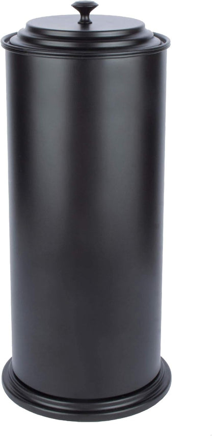 JS Jackson Supplies Free Standing Extra Large Toilet Paper Holder - Matte Black