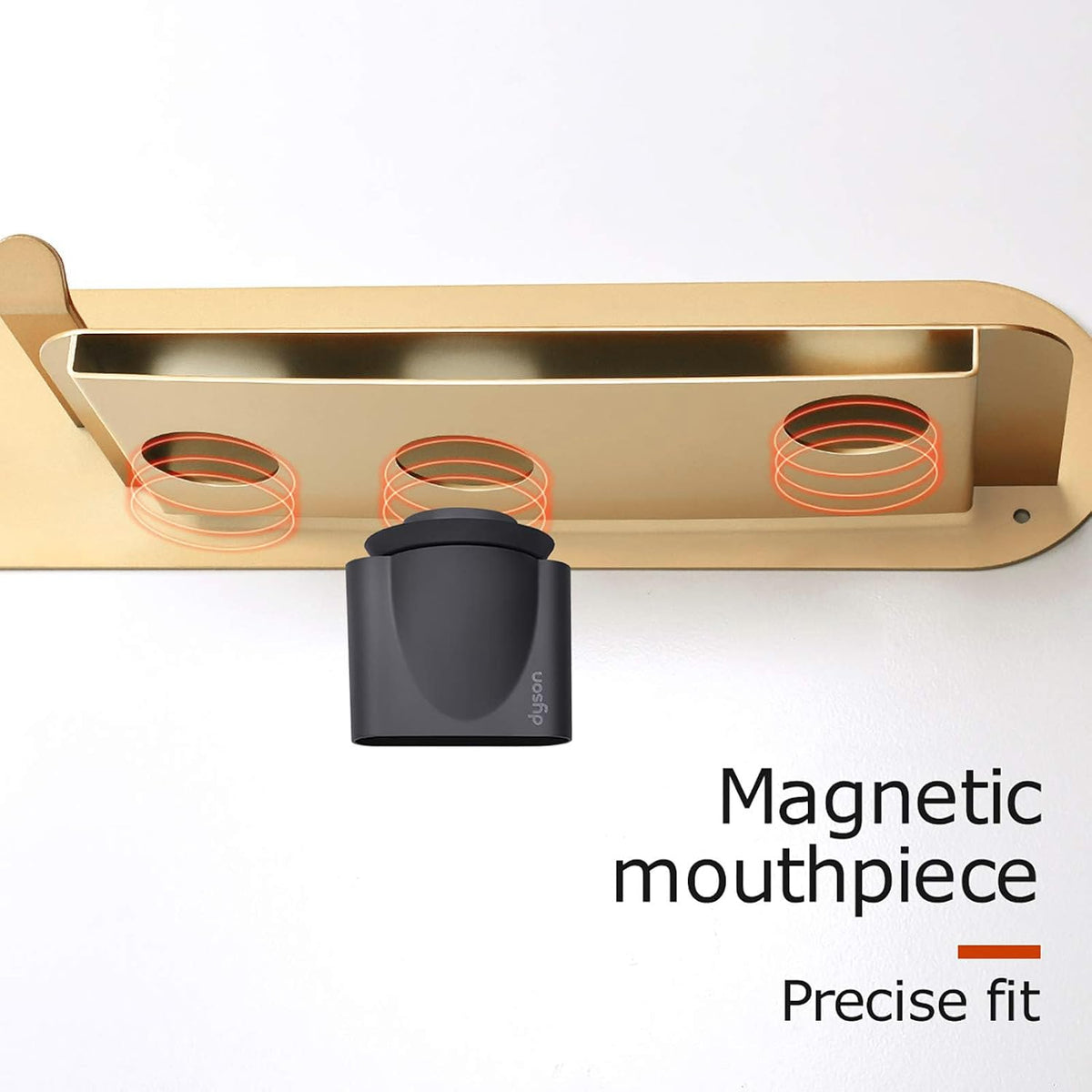 FLE Hair Dryer Holder Wall Mount Storage Rack Gold
