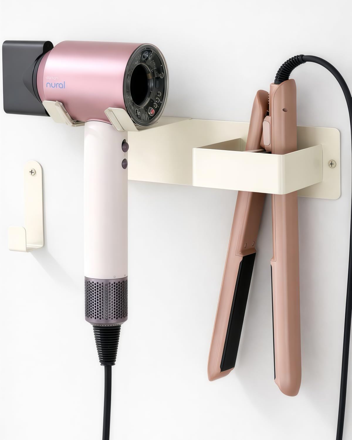 Hair Dryer Holder, Hair Dryer Holder Wall Mounted, Self Adhesive Blow Dryer Holder, Stainless Steel Dyson Hair Dryer Holder, Hairdryer Holder for Bathroom BANJEKT