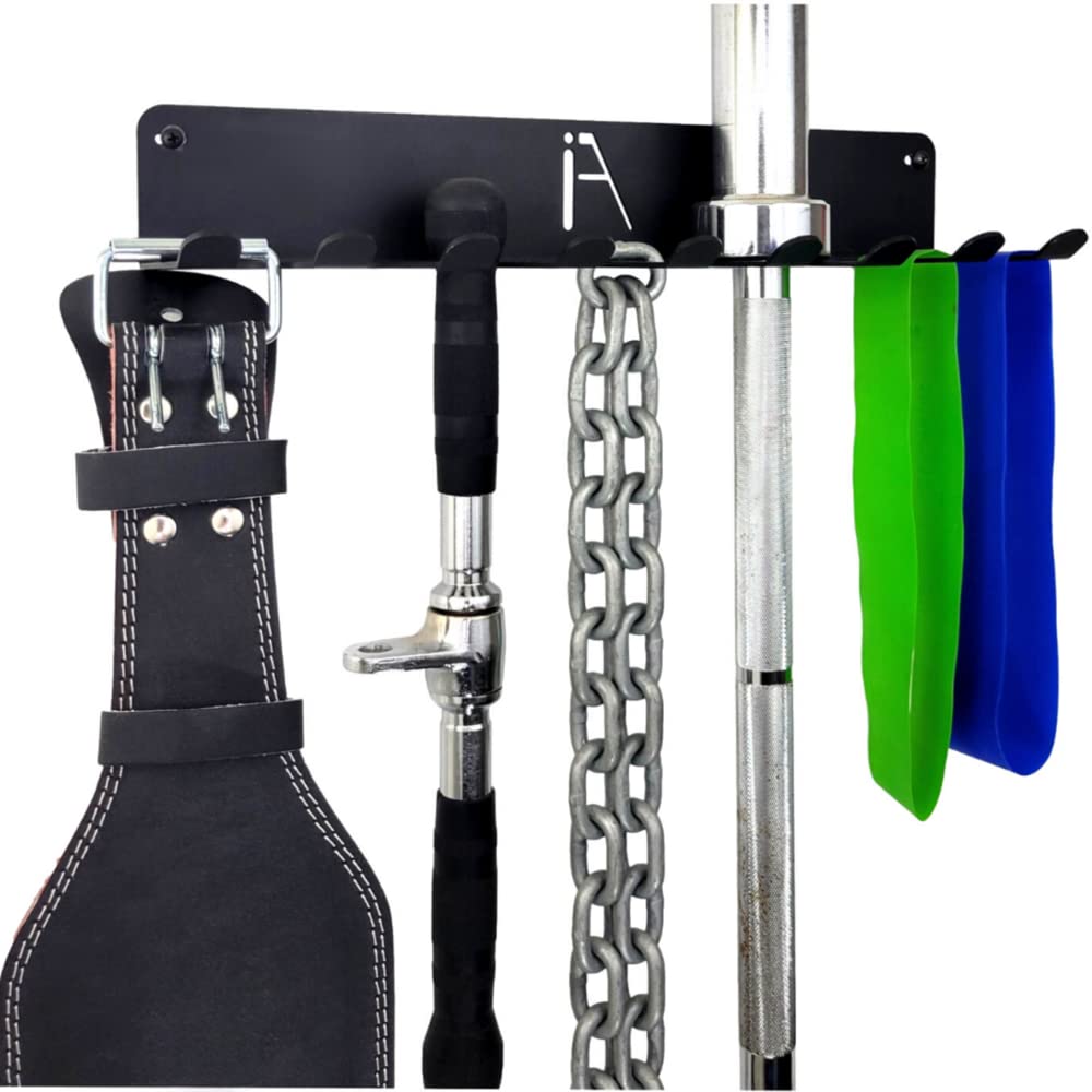Gym Storage Rack Wall Mount, 11-Hook Cable Attachment Organizer, USA Made