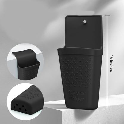 ZAXOP Flat Iron/Curling Iron/Hair Straightene/Hot Hair Tools Holder, Silicone Heat Resistant Mat Pouch Organizer.(Black)