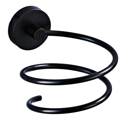 Hair Dryer Holder Stainless Steel Chromed (Black with Hooks)