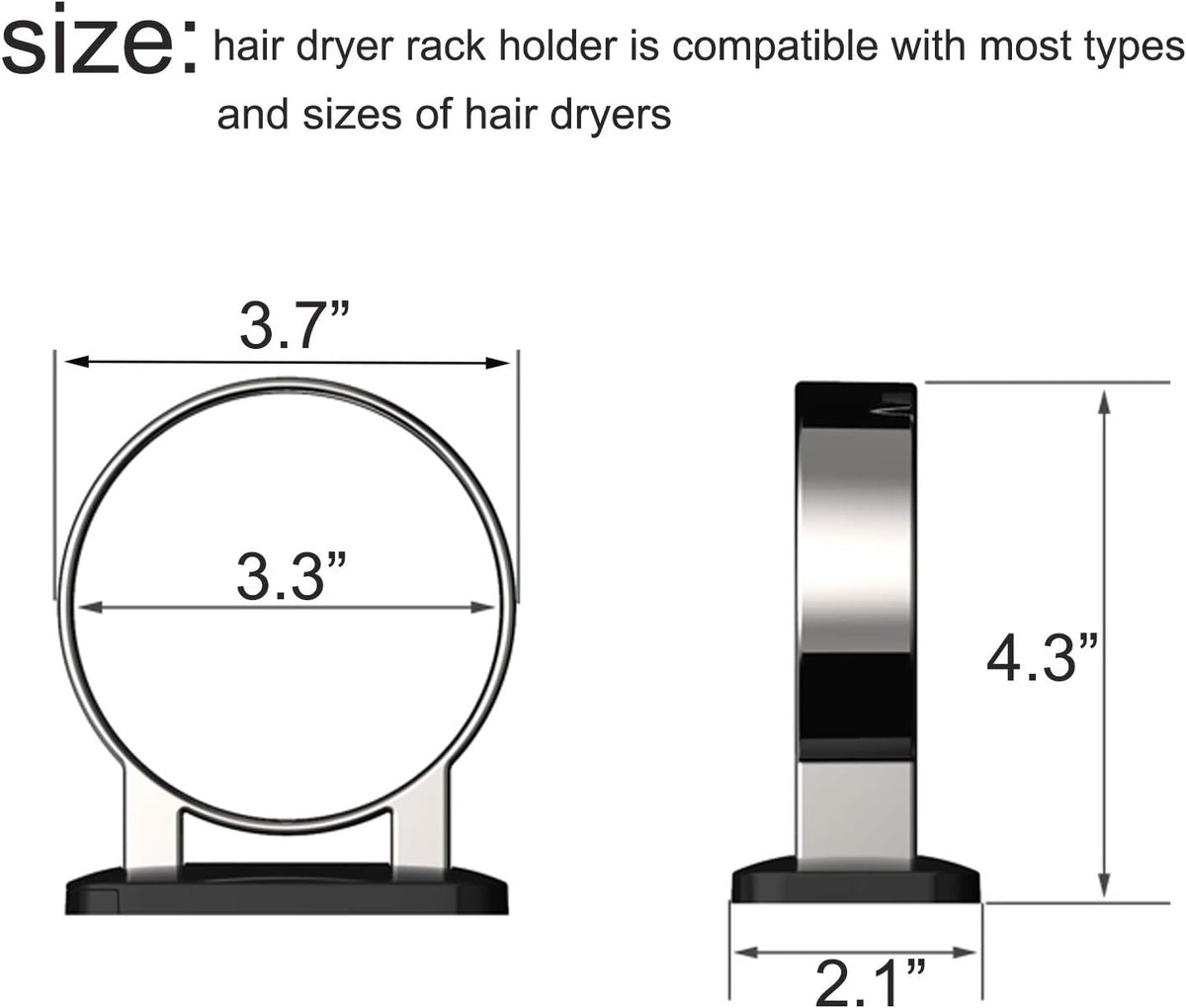 Hair Dryer Holder For Wall Mount , Bathroom Cabinet Door Blow Dryer Stand