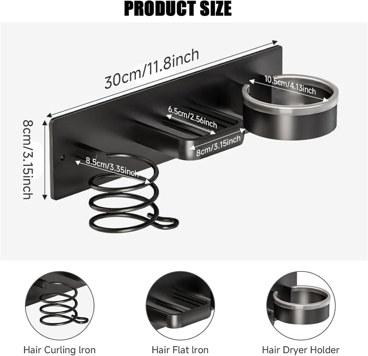 Wall Mount Holder For Dyson Hair Dryer and Straightener