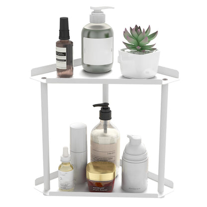 Jesginboo 2 Tier Bathroom Counter Organizer, Vanity Organizer Corner Shelf