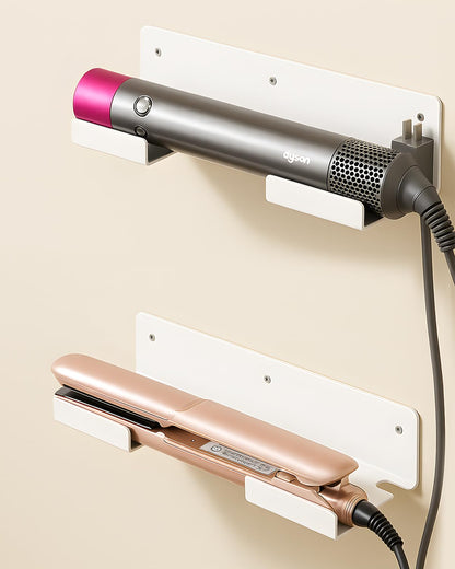 Curling Iron Holder, Stainless Steel Flat Iron Holder Wall Mount, Hair Straightener Holder for Bathroom Storage, Dyson Airstraight Holder Space Saving Silver PTALSEAW