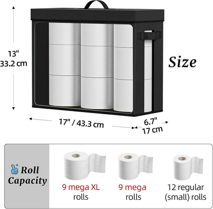 NAMTSO Bathroom Toilet Paper Storage with Lid, No Assembly, Black, 1 Pack