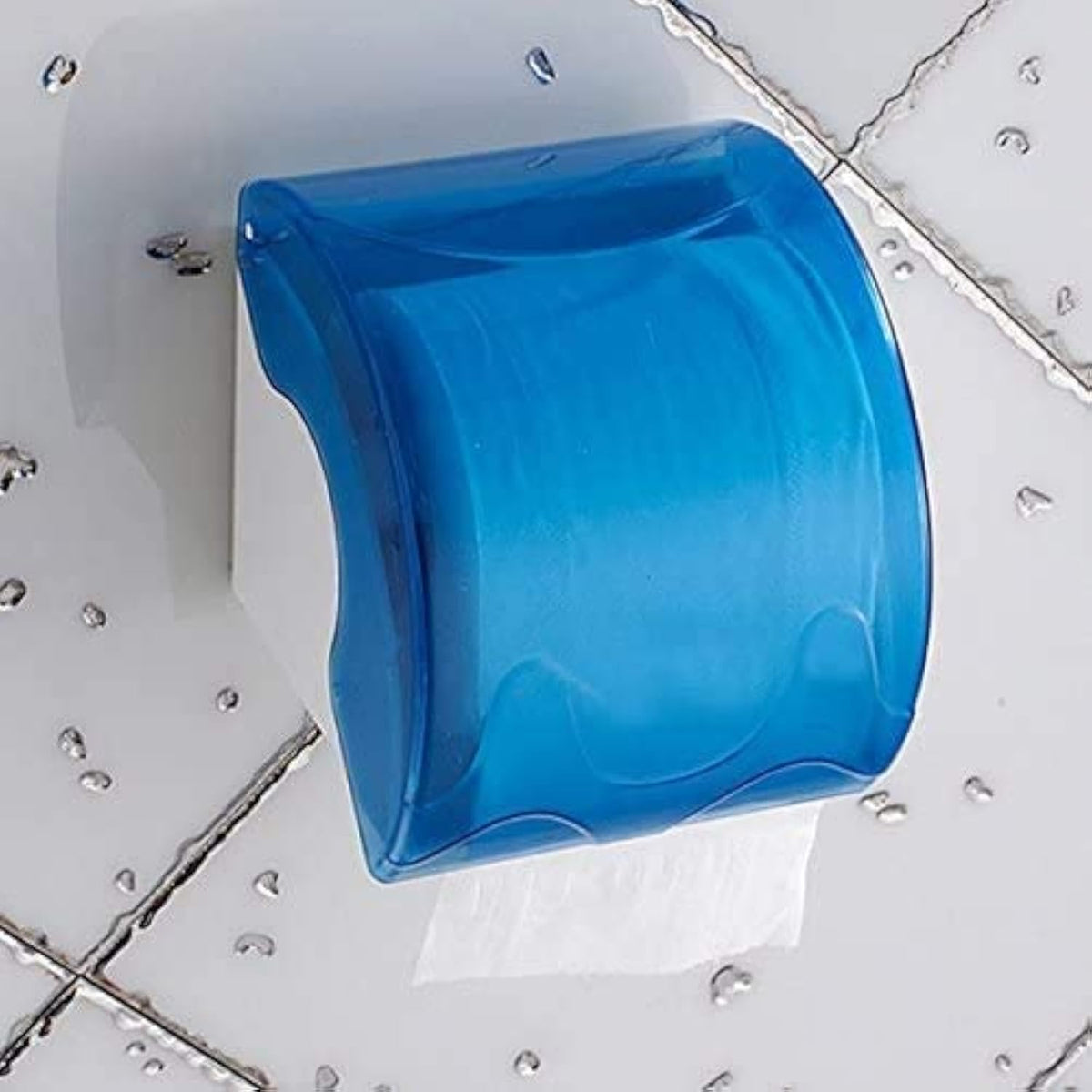 Wall Mounted Waterproof Paper Holder Bathroom Paper Roll Holder (Blue)