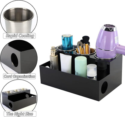 Hair Tool Organizer, Black Acrylic Hair Dryer Holder