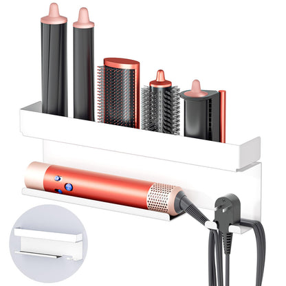 Storage Hair Dryer Holder for Curling Iron Accessories, Hair Tool Organizer Wall Mount, Curling Iron Holder Organizer, Bathroom Hair Straightener Holder Stand for Styler Attachments Organizer, Black