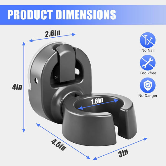 Universal Hair Dryer Holder Wall Mounted Rotates 45° Left & Right