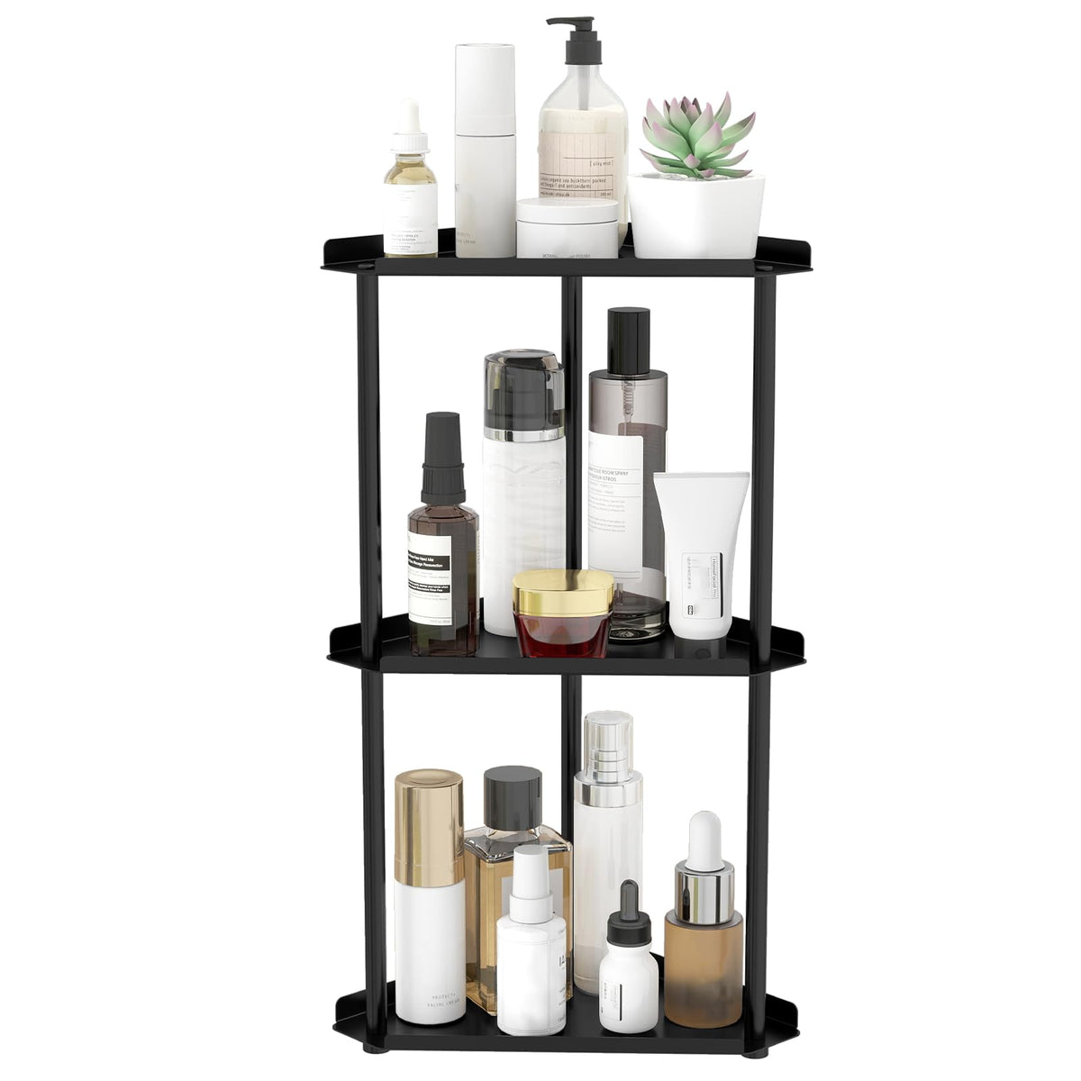 Jesginboo 2 Tier Bathroom Counter Organizer, Vanity Organizer Corner Shelf