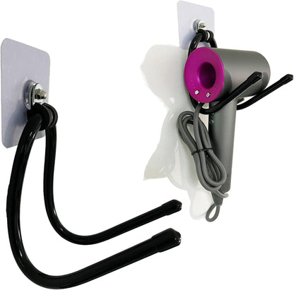 Universal Hair Dryer Holder Wall Mount, Blow Dryer Holder Rack, Hair Tool Organizer for Bathroom & Bedroom Hair Care & Styling Tools Storage and Organizer - Adhesive/Drilling Installation