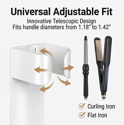 2 Pcs Wall Mount Hair Tool Organizer, Curling Iron Holder Wall Mount Hot Hair Tool Holders for Holds Hairs Dryer and Flat Iron and Curling Hairs Straighteners Combs