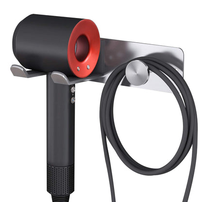 Hair Dryer Holder Wall Mounted, Stainless Steel Self Adhesive Blow Dryer Holder Rack for Dyson Supersonic Hair Dryer,Black