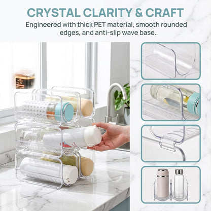 Stackable Water Bottle Organizer Holder, Hair Curling Iron Storage Rack