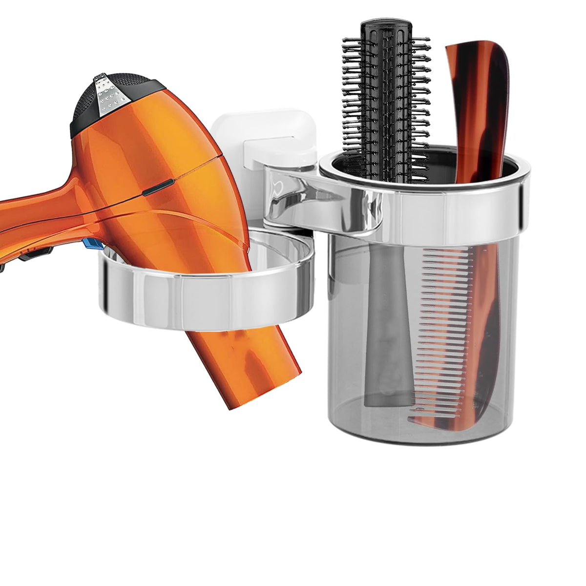 Hair Dryer Holder For Wall Mount , Bathroom Cabinet Door Blow Dryer Stand
