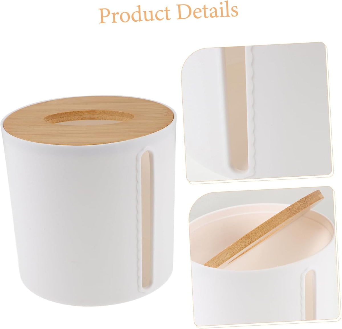 Bathroom Paper Towel Dispenser Modern Toilet Paper Holder Lid Round Storage Tube