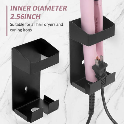 Curling Iron Holder Wall Mount Curling Iron Flat for Holds Hair Dryer