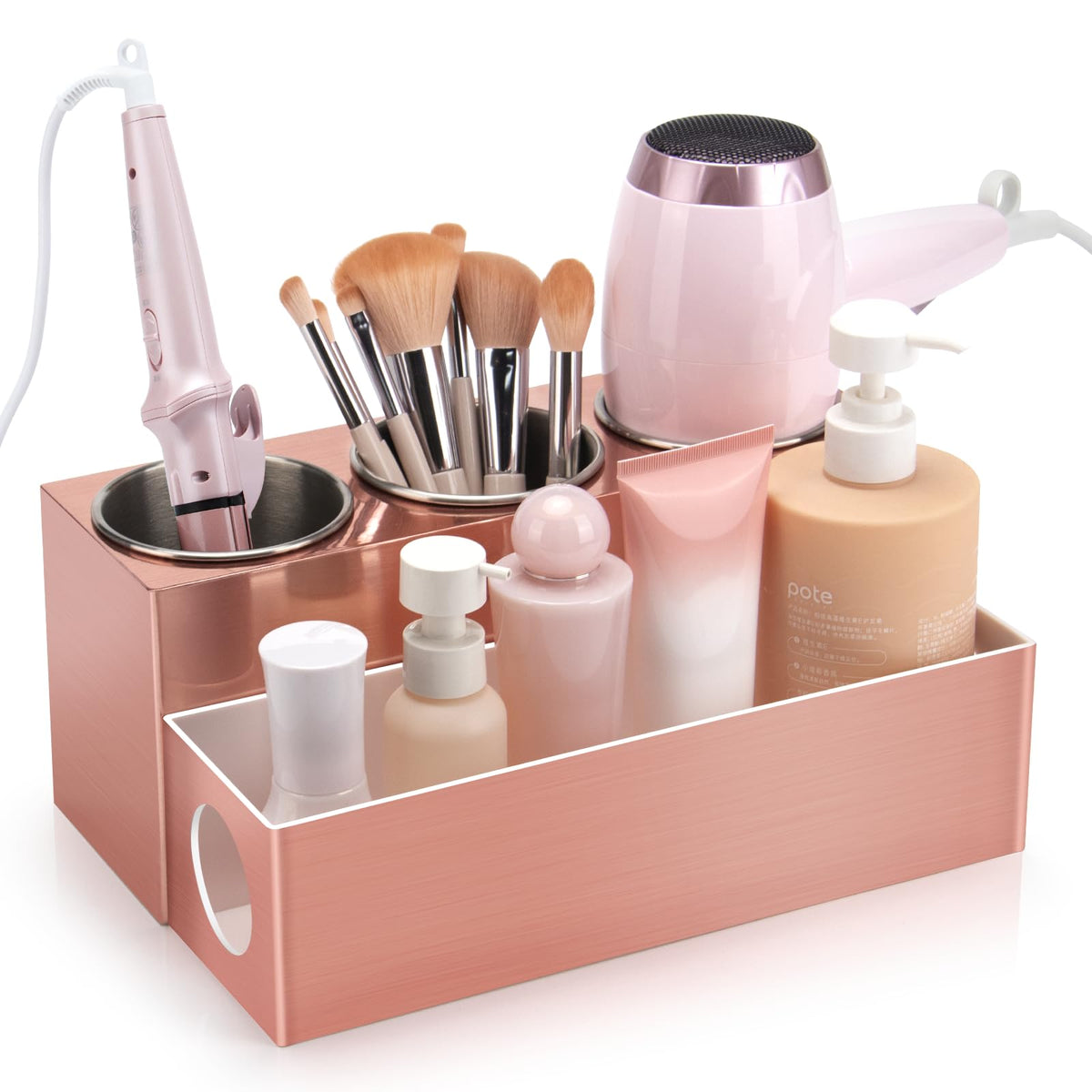 GFWARE Hair Tool Organizer with 3 Stainless Steel Cups, Cooling Hot Tools