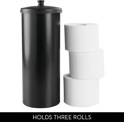 iDesign Freestanding Bathroom Toilet Paper Storage Holder, Matte Black
