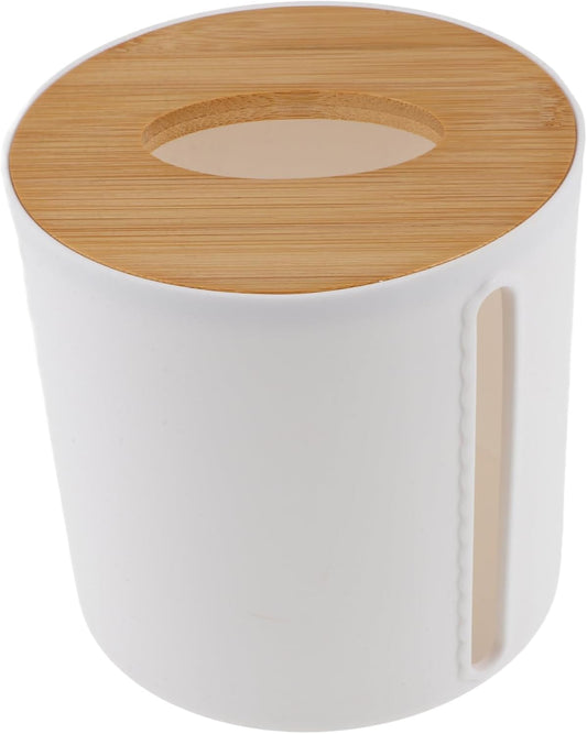 Bathroom Paper Towel Dispenser Modern Toilet Paper Holder Lid Round Storage Tube