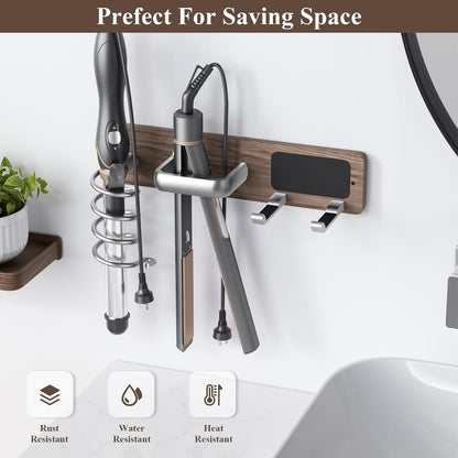 Tindbea Hair Dryer Holder Wall Mount Aluminum Alloy Hot Tools Organizer