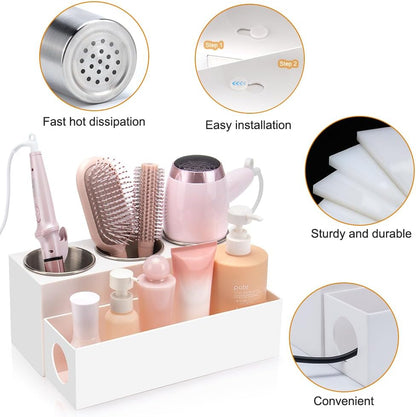 GFWARE Hair Tool Organizer with 3 Stainless Steel Cups, Cooling Hot Tools