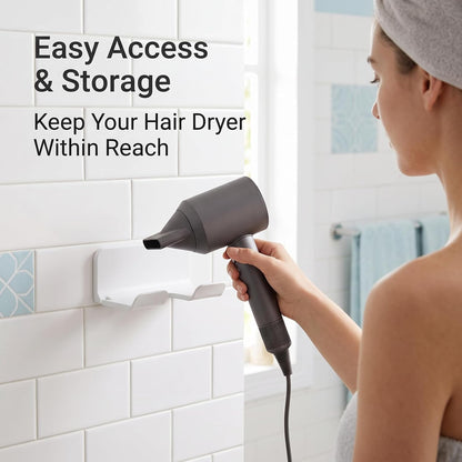 No Drill Hair Dryer Holder, Bathroom Wall Storage Bracket