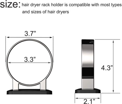 Hair Dryer Holder For Wall Mount , Bathroom Cabinet Door Blow Dryer Stand
