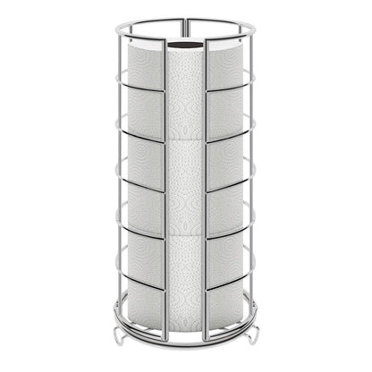 NearMoon Toilet Paper Organizer Stand, Free Standing 3 Rolls Tissue Storage, Metal Bathroom Accessory, Rustproof Toilet Roll Holder for Kitchen Countertop Inside Cabinet Shelf(Metal Base, Matte Black)