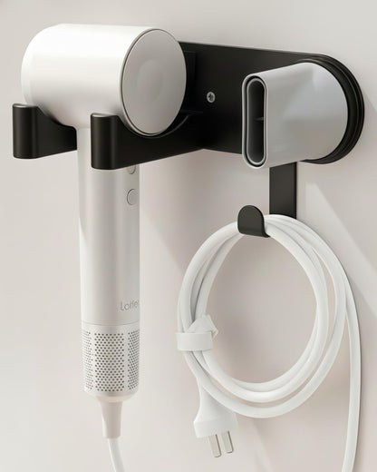 Dyson Airwrap Holder, Aluminum Curling Iron Holder Wall Mount for Dyson Airwrap/Airstraight/Shark Flex Style, Flat IronHolder for Bathroom Storage, White