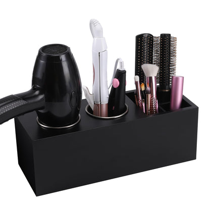 Hair Dryer Holder and Tool Organizer, Wood, Black
