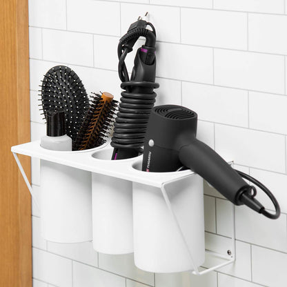 Hair Dryer Holder Hair Styling Product Care Tool Organizer Bath Supplies Accessories Tray Stand Storage Bathroom Steel Hair Dryer Holder(Black) MK470B