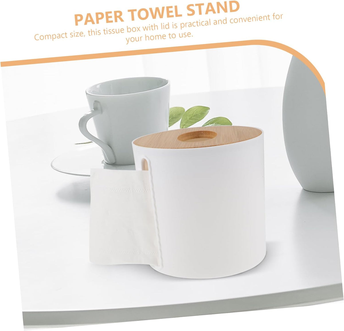 Bathroom Paper Towel Dispenser Modern Toilet Paper Holder Lid Round Storage Tube