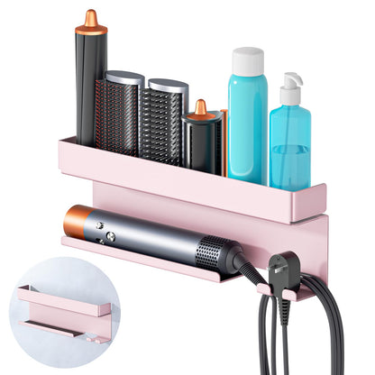 Storage Hair Dryer Holder for Curling Iron Accessories, Hair Tool Organizer Wall Mount, Curling Iron Holder Organizer, Bathroom Hair Straightener Holder Stand for Styler Attachments Organizer, Black