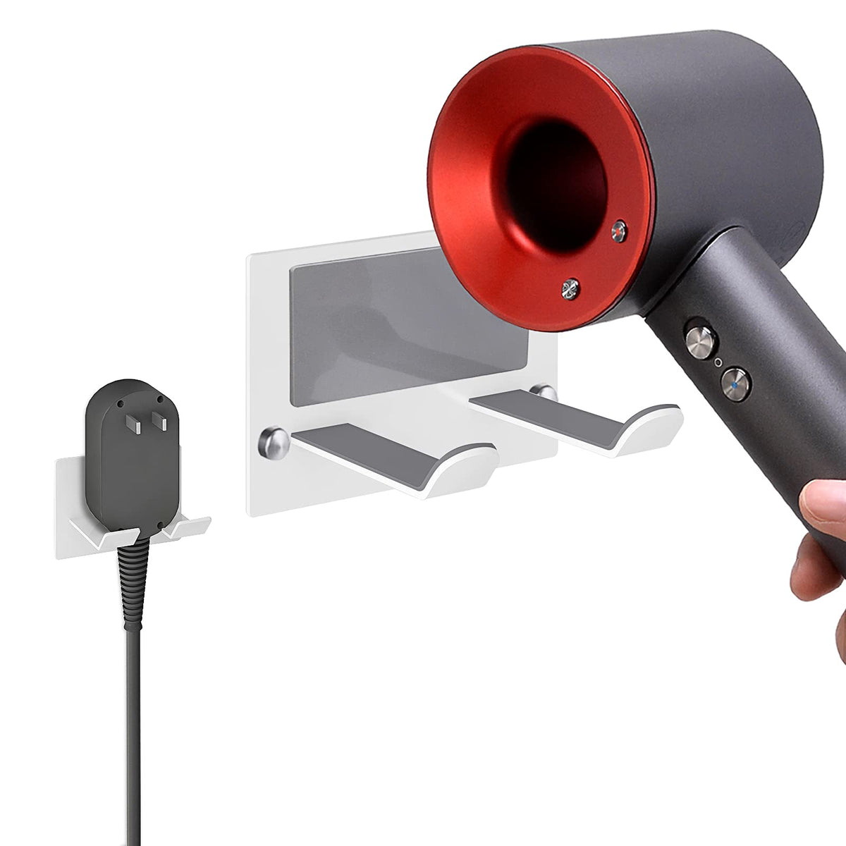 XIGOO Self Adhesive Hair Dryer Holder Wall Mounted