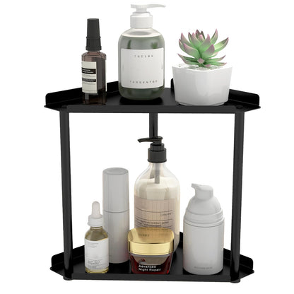 Jesginboo 2 Tier Bathroom Counter Organizer, Vanity Organizer Corner Shelf