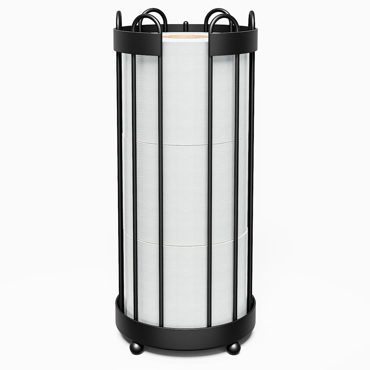 Epicano Toilet Paper Holder Stand,Freestanding Toilet Paper Storage,Black