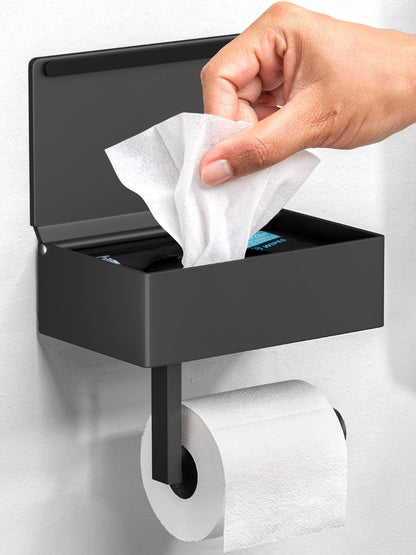 Day Moon™ - Toilet Paper Holder with Shelf - Wall Mount, Brushed Nickel