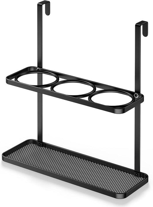 niffgaff Hair Tool Organizer Holder - Adhesive Wall Mounted for Blow Dryer, Curling Iron, Straightener - Black