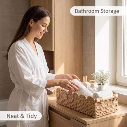 Toilet Paper Storage Basket for the Top of the Toilet Tank – A Decorative and Functional Organizer Toilet Basket Tank Topper, Ideal for Bathrooms, Living Rooms, or Bedroom Countertops