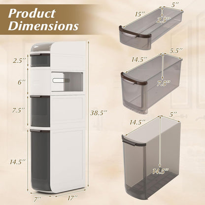 GIANTEX 5-Tiers Narrow Bathroom Storage Cabinet (17'' x 7''x 38.5'')
