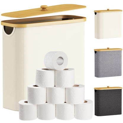 Lifewit Toilet Paper Storage Holder, Extra Large Stand Basket, 30L, White