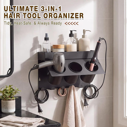 Domensi Hair Tool Organizer Wall Mount Hair Dryer Holder for Cabinet Door