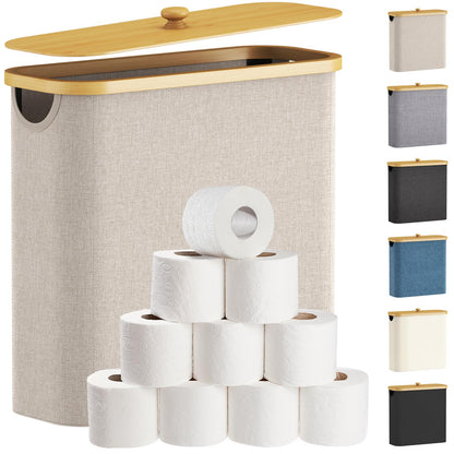 Lifewit Toilet Paper Storage Holder, Extra Large Stand Basket, 30L, White