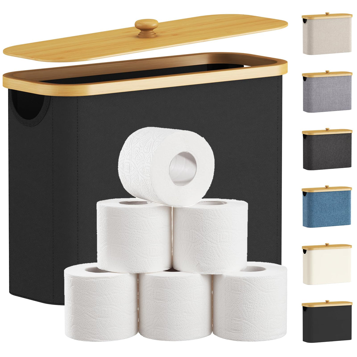 Lifewit Toilet Paper Storage Holder, Extra Large Stand Basket, 30L, White